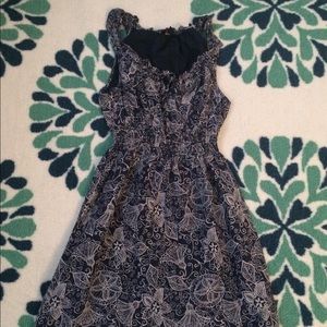 Banana Republic navy blue print dress size 2